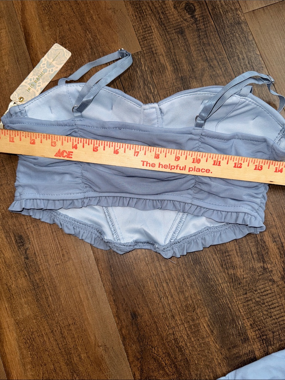 Iris Basic Light Blue Ruched Ruffle Two-Piece Skirt Set - Picture 8 of 11